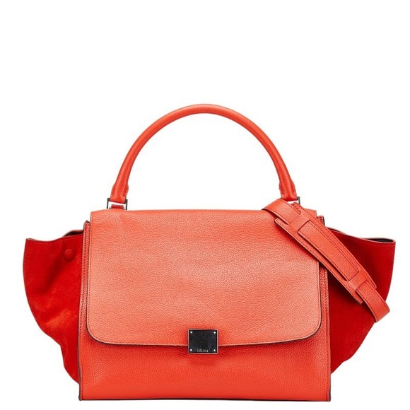 Celine leather Shoulder suede orange Bag Trapace - Picture 1 of 8